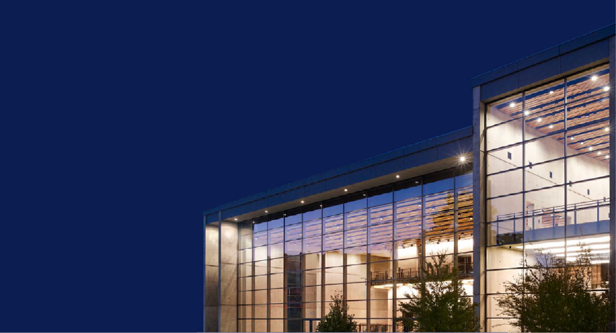 Modern building at night